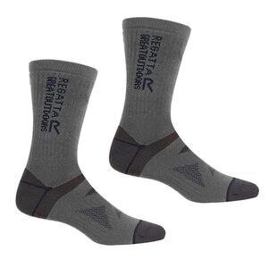Regatta Unisex Adult Wool Hiking Boot Socks (Pack of 2) / Briar Grey/Navy